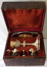 French antique solid silver part gilt Gothic Chapel Set